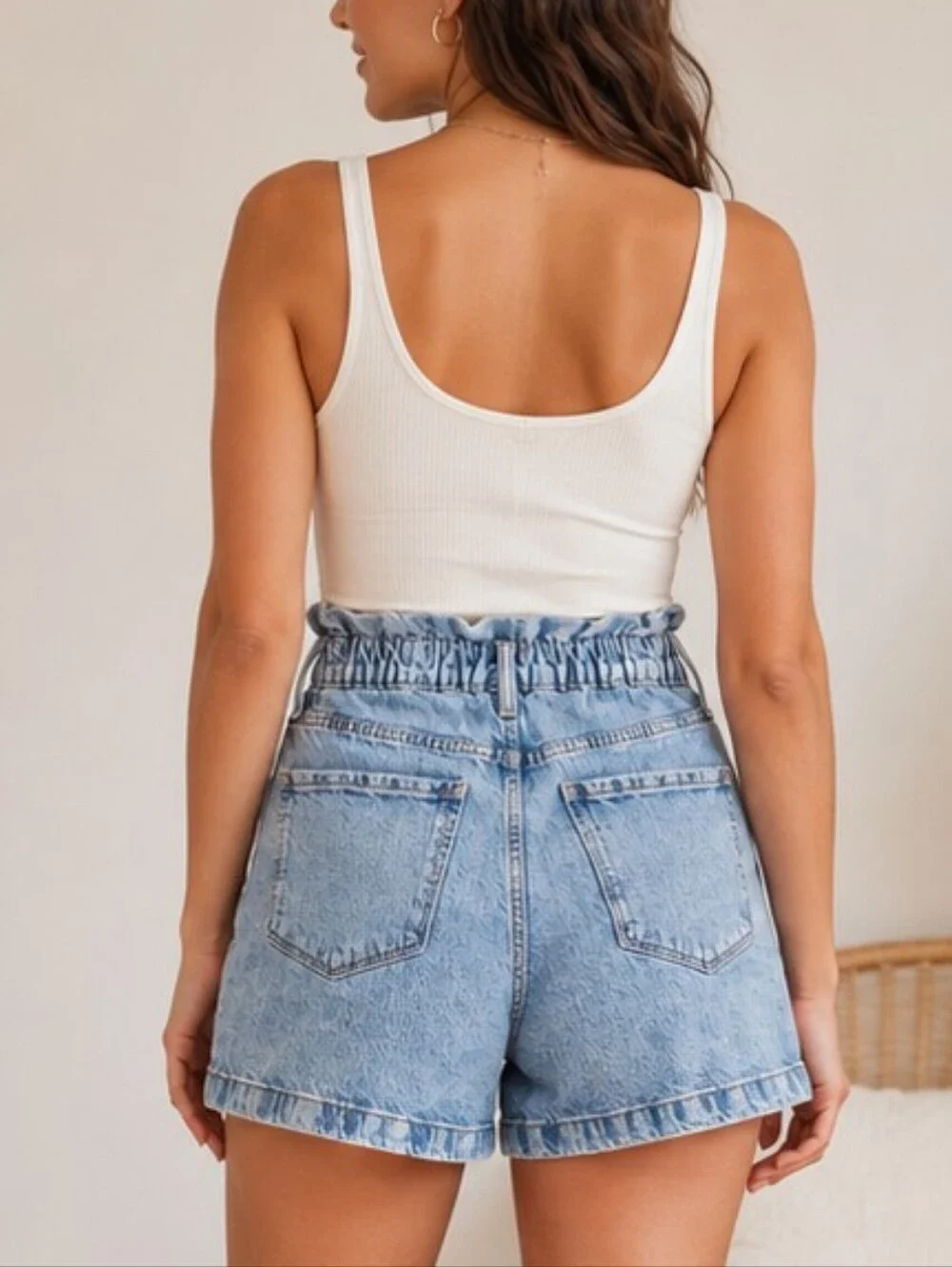 a.n.a. A New Approach Paperbag Waist Denim Shorts – Women's Size 4